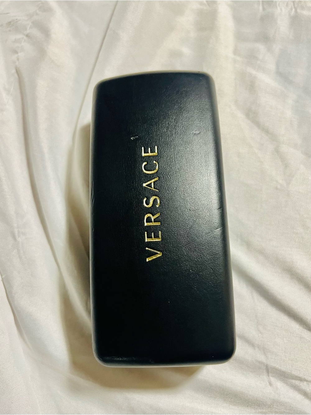 Versace Black Hard Shell Eyewear Case with Gold Logo